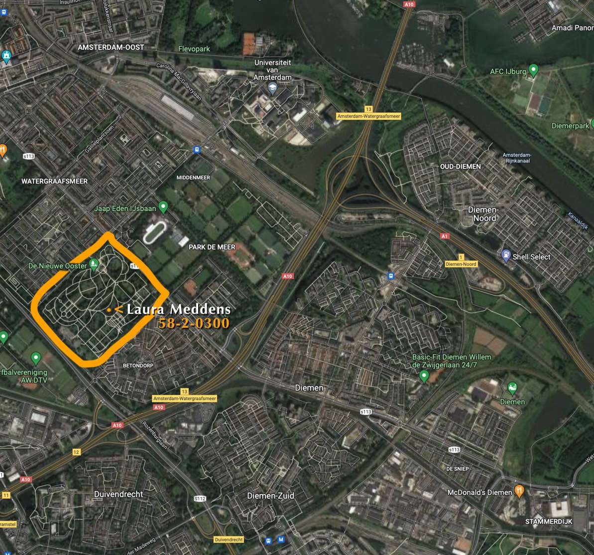 Aerial view of De Nieuwe Ooster Cemetery in Amsterdam
