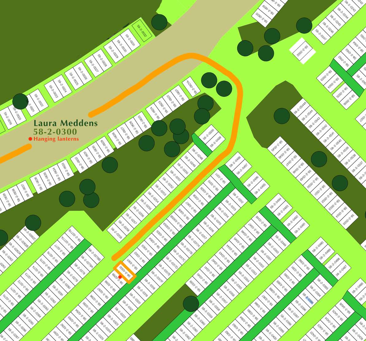 Detailed map of Laura's grave number 58-2-0300